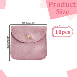 10Pcs Velvet Jewelry Storage Bags with Snap Button&nbsp;ABAG-HY0001-17B