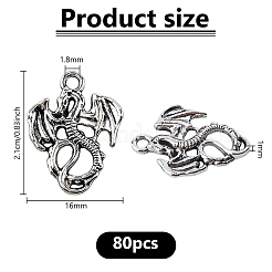 80Pcs Tibetan Style Alloy Pendants&nbsp;TIBE-DC0001-22