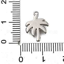 304ステンレススチールチャーム  椰子の木のチャーム  変色防止  ステンレス鋼色  14.5x10.5x2.5mm  穴：1mm&nbsp;STAS-C119-26P