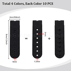 40Pcs 4 Colors Plastic Snapback Strap with 7 Holes&nbsp;FIND-PH0027-58