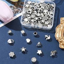 60Pcs 12 Style Tibetan Style Alloy European Beads&nbsp;TIBEB-FS0001-05