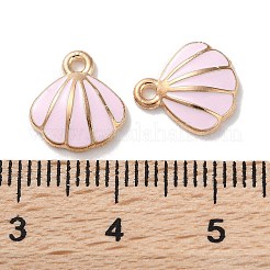 合金エナメルチャーム  シェル形状  ラベンダーブラッシュ  11x10x2.5mm  穴：1.2mm&nbsp;ENAM-O001-02E-G