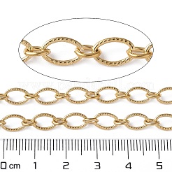 304ステンレススチールリンクチェーン  溶接されていない  スプールで  イオンプレーティング（ip）  オーバル  18KGP本金メッキ  8.5x5.5x1mmと5.5x4.5x1mm  約32.81フィート（10m）/ロール&nbsp;CHS-L030-17G