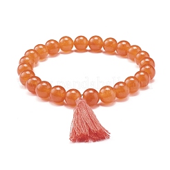 Dyed Natural Malaysia Jade Round Beads Stretch Bracelets Set&nbsp;BJEW-JB06956
