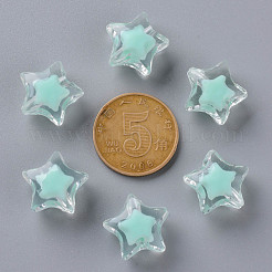 透明なアクリルビーズ  二層ビーズ  多面カット  スター  アクアマリン  14x15x8.5mm  穴：2mm  約518個/500g&nbsp;TACR-S152-02A-SS2111