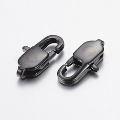 304ステンレス鋼カニカンイオンプレーティング（IP）  電気泳動黒  11x5.5x3mm  穴：1x1.5mm&nbsp;STAS-F148-11x5.5-08B