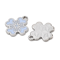 合金エナメルチャーム  花のチャーム  ラックめっき  プラチナ  コーンフラワーブルー  16.5x14x1.5mm  穴：1.6mm&nbsp;ENAM-G235-06P-02