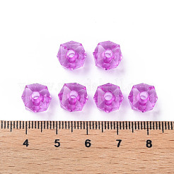透明なアクリルビーズ  多面カット  正方形  蘭  8.5x9.5x9.5mm  穴：2.5mm  約1070個/500g&nbsp;MACR-S373-51B-B06