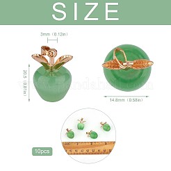 10Pcs Apple Gemstone Charm Pendant Crystal Quartz Healing Natural Stone Pendants Opal Buckle for Jewelry Necklace Earring Making Crafts&nbsp;JX526G