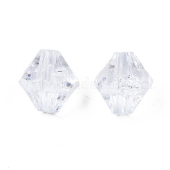 透明なアクリルビーズ  多面カット  双円錐形  透明  8x8mm  穴：1.5mm  約2330個/500g&nbsp;TACR-S158-A01
