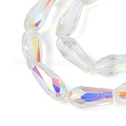 AB Color Plated Transparent Glass Teardrop Beads Strands&nbsp;EGLA-T029-08B