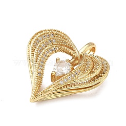 Brass Micro Pave Cubic Zirconia Pendants&nbsp;KK-F930-25B-G01