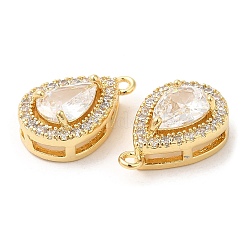 Brass and Clear Cubic Zirconia Pendants&nbsp;ZIRC-Q202-11G