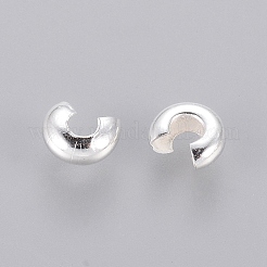 真鍮製つぶし玉カバーカシメ玉カバー  ニッケルフリー  銀色のメッキ  サイズ：直径約3mm  穴：1.2~1.5mm&nbsp;KK-H289-NFS-NF