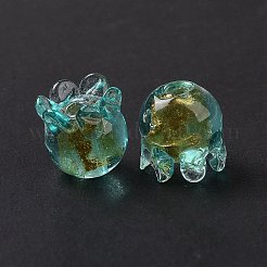 Handmade Gold Foil Lampwork Glass Beads&nbsp;X1-LAMP-G158-02C