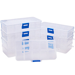 オーガナイザー収納プラスチックボックス  長方形  ホワイト  13.5x7x3cm  コンパートメント：3x2.5センチメートル  10区画/ボックス&nbsp;CON-BC0001-02