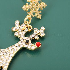 Snowflake with Deer Alloy Enamel Dangle Stud Earrings&nbsp;FS-WGC4262-01