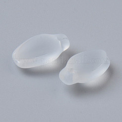 透明スプレー塗装ガラスペンダント  艶消し  つぼみ  透明  15x8.5x7.5mm  穴：1.2mm&nbsp;GLAA-S190-016J-01