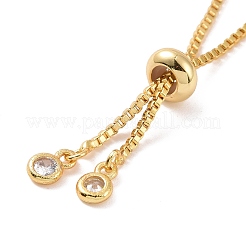 エナメル イービル アイ リンク スライダー ブレスレット キュービック ジルコニア  女性のための本物の 18 k 金メッキ真鍮ラッキー ジュエリー  ミックスカラー  内径：1/2~3-1/4インチ（1.2~8.3cm）&nbsp;BJEW-E015-06G-M