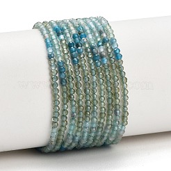 グラデーションカラーの天然アパタイトビーズ連売り  多面カット  ラウンド  2mm  穴：0.5mm  約173個/連  15.35''（39センチメートル）&nbsp;GG-CBA1668-A04-2mm