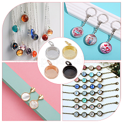 16Pcs 4 Colors Brass Pendant Cabochon Settings&nbsp;KK-FH0006-12