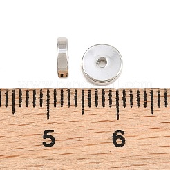 真鍮ビーズ  ディスク  ラックめっき  長持ちメッキ  鉛フリー＆カドミウムフリー  プラチナ  6x2mm  穴：0.9mm&nbsp;KK-CBA78C7-13P