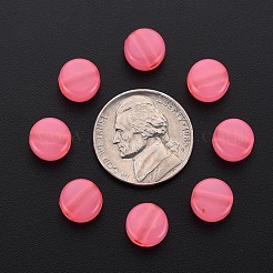 透明なアクリルビーズ  染め  フラットラウンド  ショッキングピンク  8.5x5.5mm  穴：2.5mm  約1774個/500g&nbsp;MACR-S373-05E-09