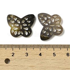 天然石ブラックリップシェルカボション  中空蝶  ブラック  17.5x21x2mm&nbsp;SSHEL-M022-23