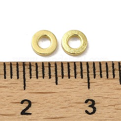 ラックメッキ真鍮スペーサービーズ  長持ちメッキ  カドミウムフリー＆鉛フリー  フラットラウンド  18KGP本金メッキ  4x1mm  穴：2mm&nbsp;KK-P246-03G