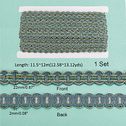 ポリエステル カーテン レース トリマー リボン  ポリエステルレーストリム  刺繡古代漢服レースリボン  ライトスチールブルー  7/8インチ（22mm）  約12.58~13.12ヤード（11.5~12m）/カード&nbsp;DIY-WH0400-02D