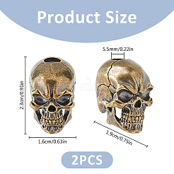 2Pcs Brass EDC European Beads&nbsp;KK-FH0007-41B