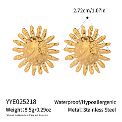 Stainless Steel Textured Flower Stud Earrings&nbsp;JX4934-2