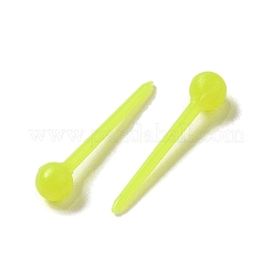 プラスチック製の小さなボール スタッド イヤリング  女性用ポストイヤリング  緑黄  14x3mm&nbsp;EJEW-N022-01H