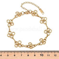 304 Stainless Steel Flower Link Chain Bracelets for Women&nbsp;STAS-H249-20G