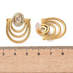 304 Stainless Steel Pave Cubic Zirconia Stud Earrings for Women&nbsp;SA-CBAD22F-04G
