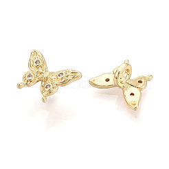 Brass Micro Pave Cubic Zirconia Beads&nbsp;KK-N276-07G