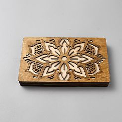 彫刻された花の竹ビーズデザインボード  マグネット式の蓋付き  長方形  ライムグリーン  19.6x11.9x2.6cm&nbsp;AJEW-WH0696-310B