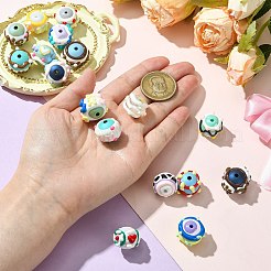 17Pcs 17 Colors Hand Painted Acrylic with Enamel Beads&nbsp;MACR-CJ0002-30