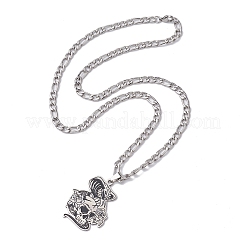 Snake with Skull 201 Stainless Steel Pendant Necklaces&nbsp;NJEW-K253-30P