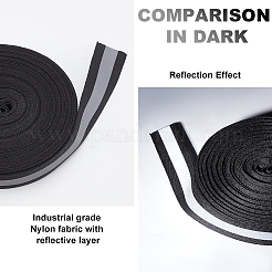 25 Yards Reflective Polyester Striped Ribbon&nbsp;DIY-WR0003-74A