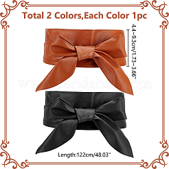 2Pcs 2 Colors PU Leather Wrap Around Waist Band&nbsp;AJEW-WR0002-25