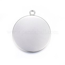 Tarnish Resistant 201 Stainless Steel Pendant Cabochon Settings&nbsp;STAS-P210-07P