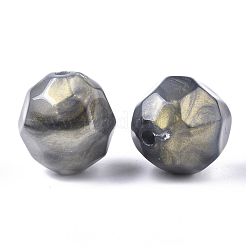 アクリルビーズ  天然石風  多面カット  ラウンド  スレートグレイ  22x22.5~23mm  穴：3mm&nbsp;X-SACR-S302-08B