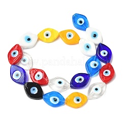 Handmade Eye Evil Lampwork Beads Strands&nbsp;LAMP-G168-07