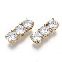 Brass Micro Pave Clear Cubic Zirconia Multi-Strand Links&nbsp;KK-N232-36A-NF