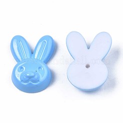 スプレープリントアクリルビーズ  片穴  兎  ミックスカラー  26.5x19.5x9.5mm  穴：1.8mm&nbsp;ACRP-S679-32