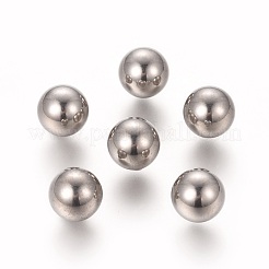 304ステンレススチールビーズ  ドリルなし/穴なしビーズ  固い丸  ステンレス鋼色  10mm&nbsp;STAS-WH0014-17I
