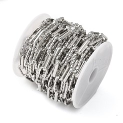 304ステンレススチールリンクチェーン  溶接されていない  スプールで  ステンレス鋼色  17.5x7x2mm  約5m /ロール&nbsp;CHS-Z004-15P