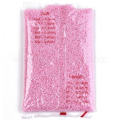 12/0 ガラスシードビーズ  透明インサイドカラー  丸い穴  ラウンド  パールピンク  12/0  2~2.5x1.5~2mm  穴：0.8mm  約6666個/100g&nbsp;X1-SEED-A014-2mm-137