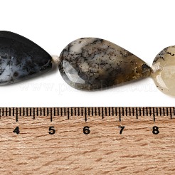天然のアフリカオパールビーズ連売り  フラットティアドロップ  25~34x16~20x5~6mm  穴：1.6mm  約13~15個/連  16.34''（41.5cm）〜16.93''（43cm）&nbsp;G-D365-A01